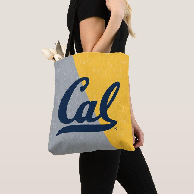 Cal Distressed Color Block Tote Bag (Close Up)