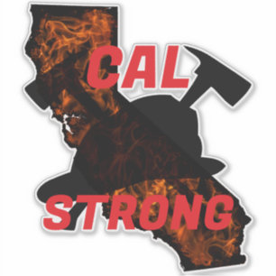 CAL FIRE STRONG AX HELMET Blk Sticker