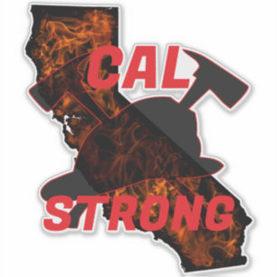 CAL FIRE STRONG AX HELMET Red Sticker
