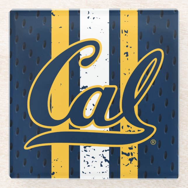 Cal Football Jersey Glass Coaster (Front)