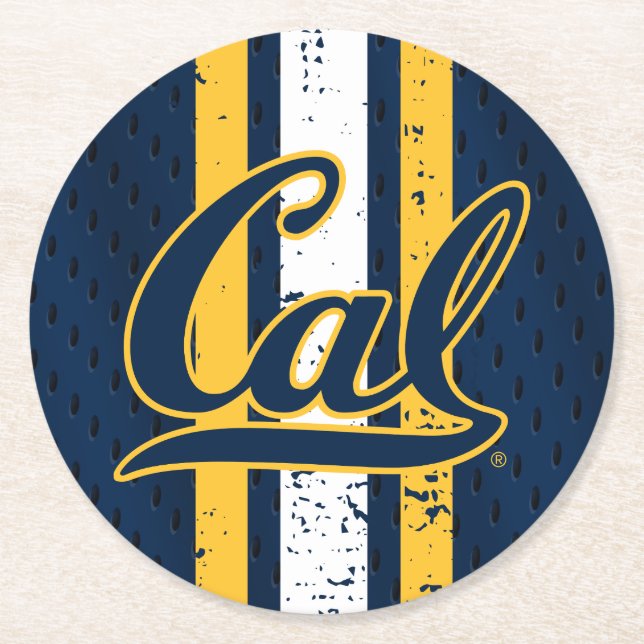 Cal Football Jersey Round Paper Coaster (Front)
