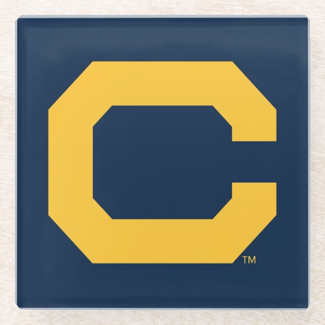 Cal Gold C Glass Coaster (Front)
