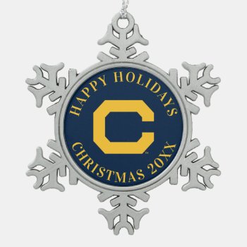 Cal Gold C Snowflake Pewter Christmas Ornament by ucberkeley at Zazzle
