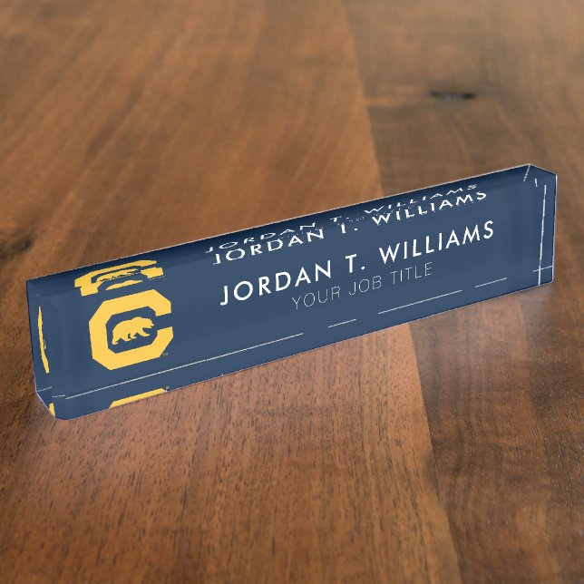 Cal Gold C With Bear Desk Name Plate (Side)