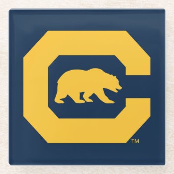 Cal Gold C With Bear Glass Coaster by ucberkeley at Zazzle