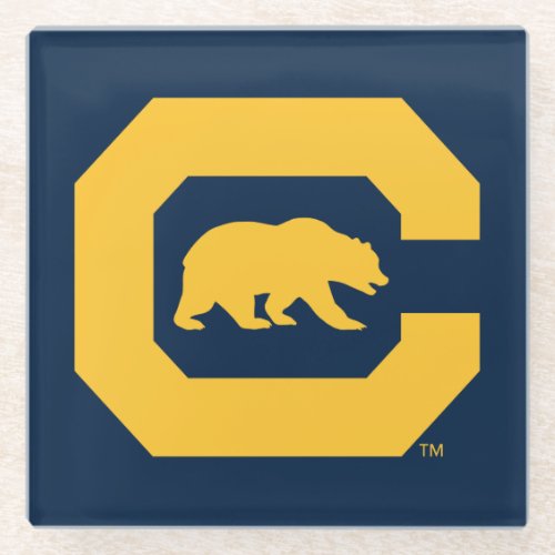 Cal Gold C With Bear Glass Coaster