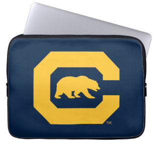Cal Gold C With Bear Laptop Sleeve