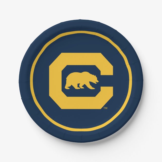 Cal Gold C With Bear Paper Plates (Front)