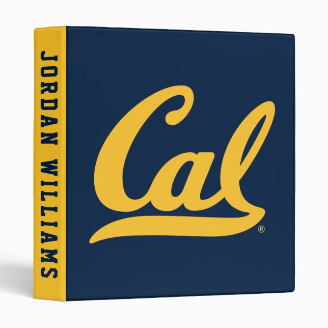 Cal Gold Script 3 Ring Binder (Front/Spine)