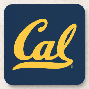 Cal Gold Script Beverage Coaster