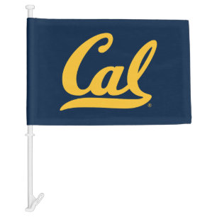 Cal Gold Script Car Flag