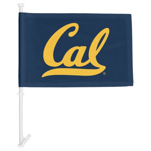 Cal Gold Script Car Flag
