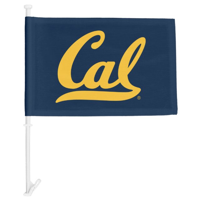 Cal Gold Script Car Flag (Front)