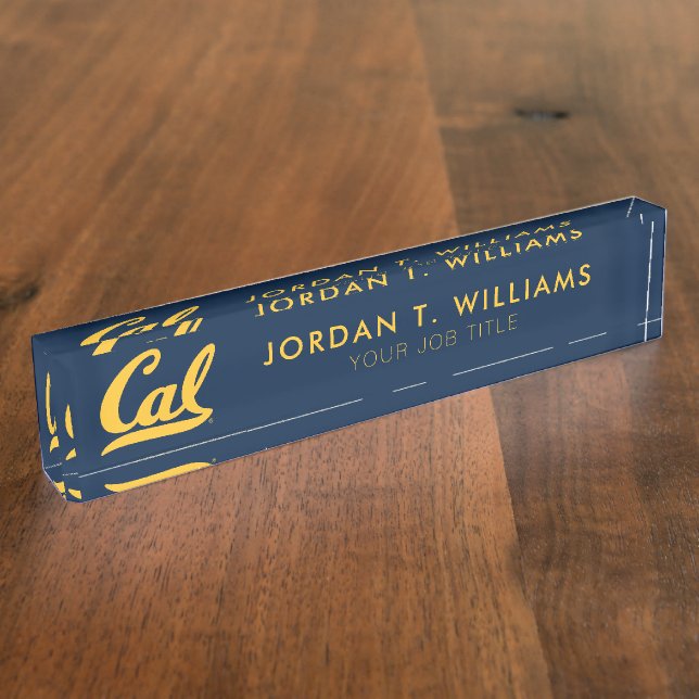 Cal Gold Script Desk Name Plate (Side)