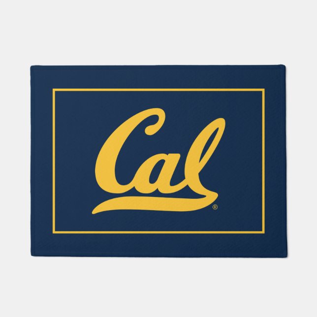 Cal Gold Script Doormat (Front)