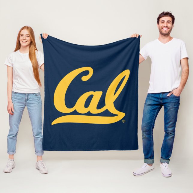 Cal Gold Script Fleece Blanket (In Situ)