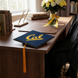 Cal Gold Script Graduation Cap Topper