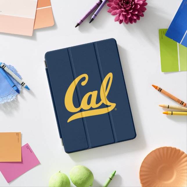 Cal Gold Script iPad Pro Cover (Desk)