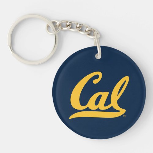 Cal Gold Script Keychain