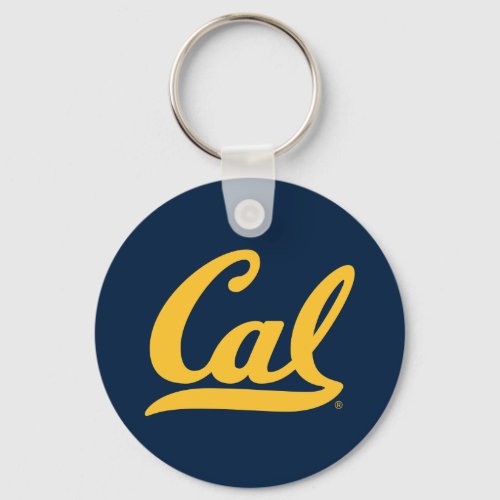 Cal Gold Script Keychain