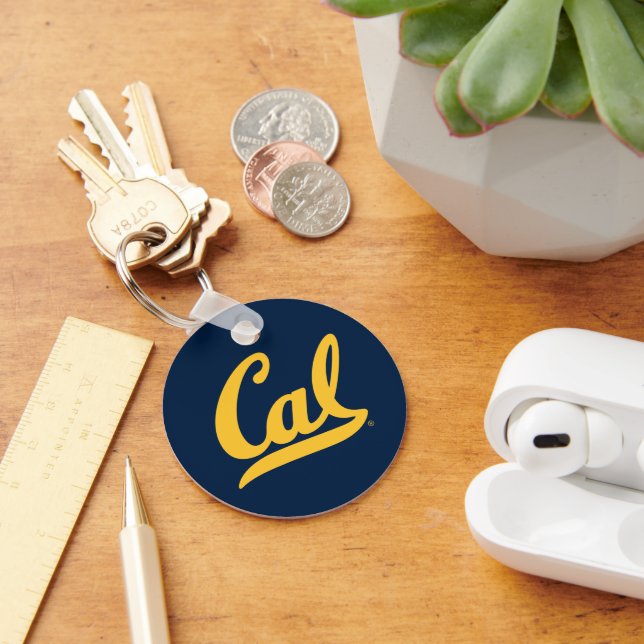 Cal Gold Script Keychain (Desk)