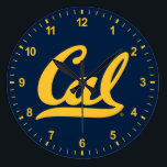 Cal Gold Script Large Clock<br><div class="desc">Check out these new UC Berkeley designs! Show off your Cal Bear pride with these new UC Berkeley products. These make perfect gifts for the Bears student, alumni, family, friend or fan in your life. All of these Zazzle products are customizable with your name, class year, or club. Go Bears!...</div>