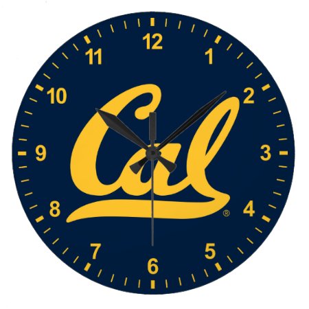 Cal Gold Script Large Clock