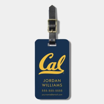 Cal Gold Script Luggage Tag by ucberkeley at Zazzle