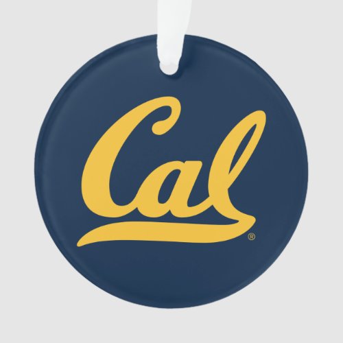 Cal Gold Script Ornament