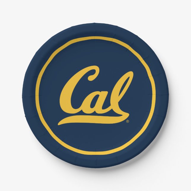 Cal Gold Script Paper Plates (Front)