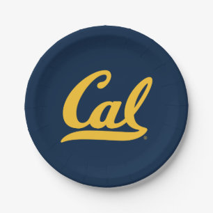 Cal Gold Script Paper Plates