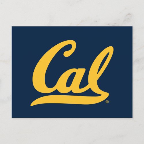 Cal Gold Script Postcard