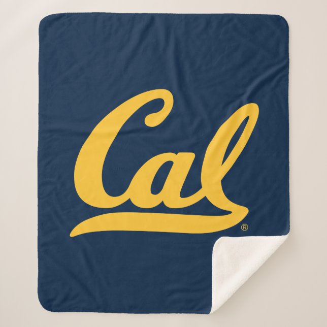 Cal Gold Script Sherpa Blanket (Front)