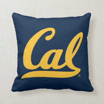 Cal Gold Script Throw Pillow by ucberkeley at Zazzle