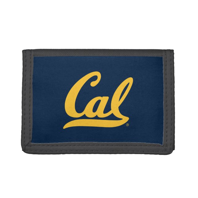 Cal Gold Script Trifold Wallet (Front)