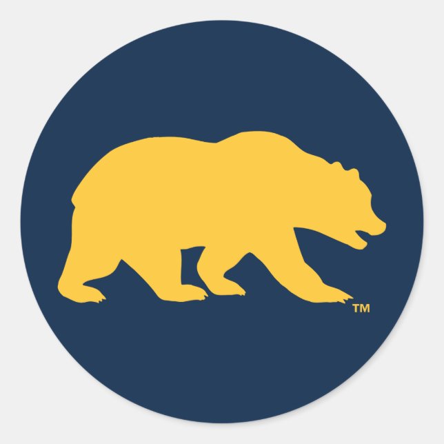 Cal Golden Bear Classic Round Sticker (Front)