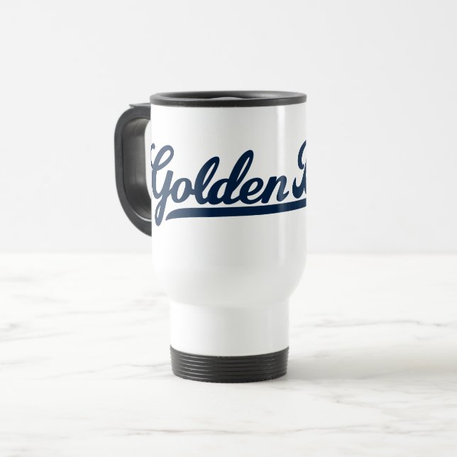 Cal Golden Bears Blue Script Travel Mug (Front Left)