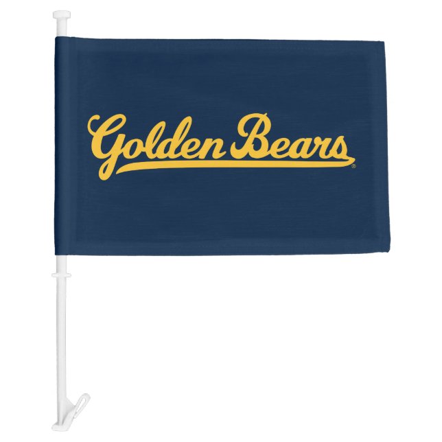 Cal Golden Bears Gold Script Car Flag (Front)