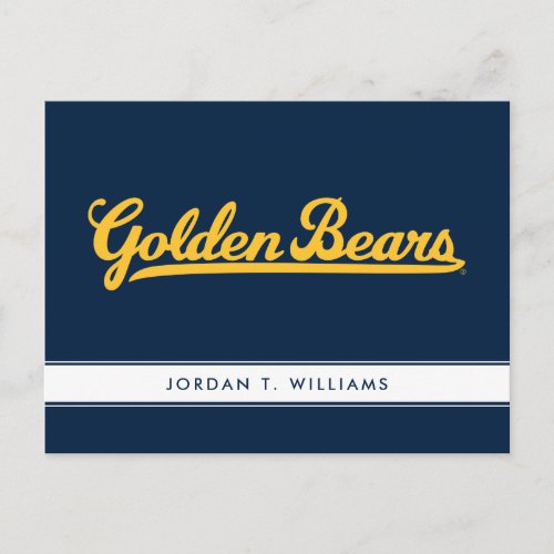 Cal Golden Bears Gold Script Postcard