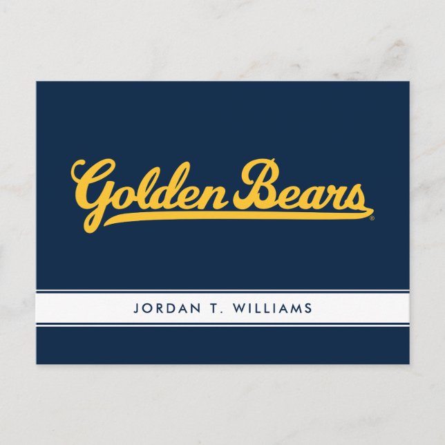 Cal Golden Bears Gold Script Postcard (Front)
