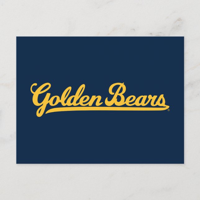 Cal Golden Bears Gold Script Postcard (Front)