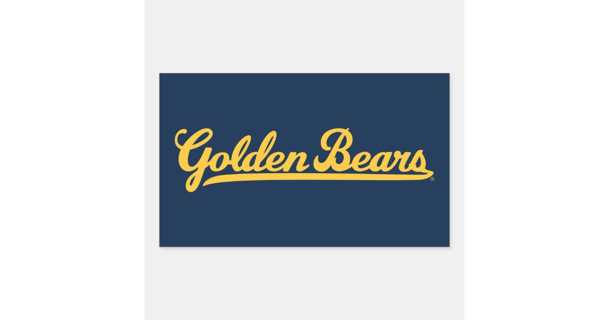 Script California Bears Cal Golden Bears Gold Script Rectangular Sticker | Zazzle