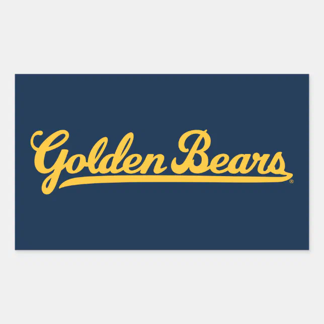 Cal Golden Bears Gold Script Rectangular Sticker | Zazzle