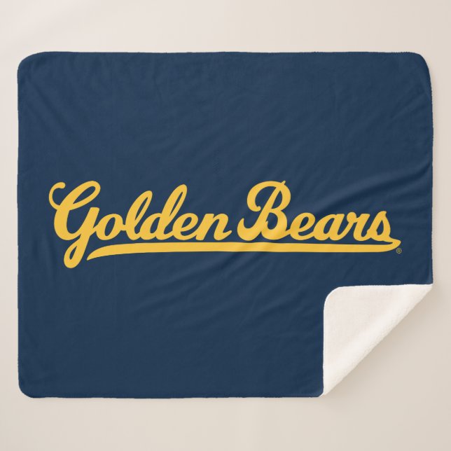Cal Golden Bears Gold Script Sherpa Blanket (Front (Horizontal))