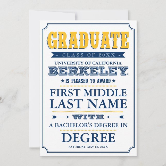 Cal Graduation Announcement (Front)