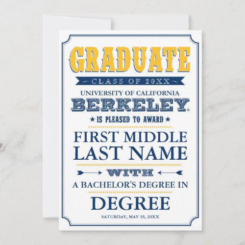 Cal Graduation Announcement