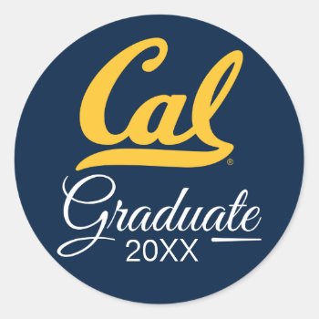 Cal Graduation Classic Round Sticker by ucberkeley at Zazzle