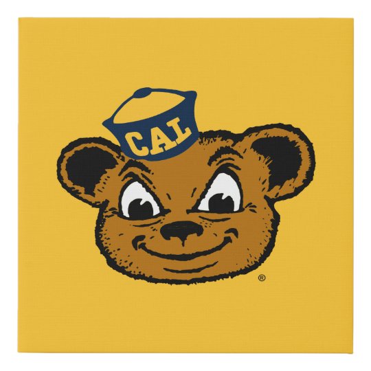cal-mascot-oski-the-bear-faux-canvas-print-zazzle