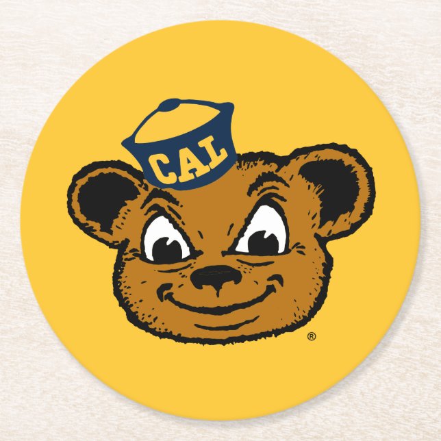 Cal Mascot | Oski the Bear Round Paper Coaster (Front)