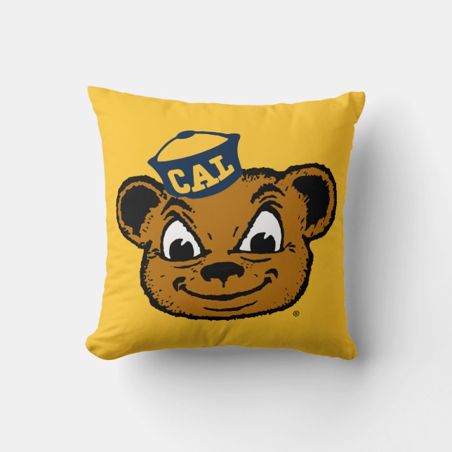 Cal Mascot | Oski the Bear Throw Pillow (Front)